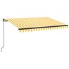 vidaXL Toldo retr&aacute;ctil manual amarillo y blanco 350x250 cm