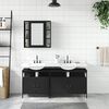 vidaXL Set de muebles de baño 3 piezas madera contrachapada negro
