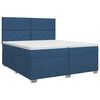 vidaXL Cama box spring con colch&oacute;n con cabecera Azul 200 x 200 cm Tela