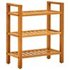 vidaXL Zapatero con 3 estantes madera maciza de roble 50x27x60 cm