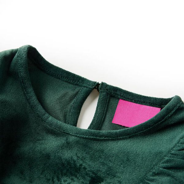 Blusa infantil con volantes verde oscuro 116