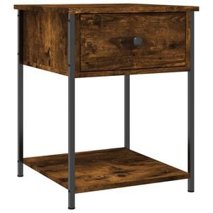 vidaXL Mesita de noche madera de ingenier&iacute;a roble ahumado 44x45x58 cm