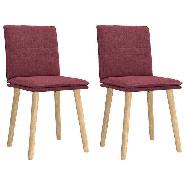 vidaXL Sillas de comedor 2 unidades tela rojo tinto
