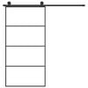vidaXL Puerta corredera set herrajes vidrio ESG aluminio 102,5x205 cm