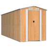 vidaXL Cobertizo jard&iacute;n acero galvanizado marr&oacute;n claro 192x523x223 cm