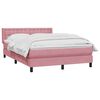 vidaXL Cama box spring con colch&oacute;n terciopelo rosa 140x220 cm