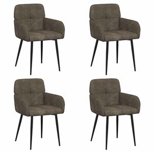 vidaXL Sillas de comedor 4 uds. Cuero de Suede Sint&eacute;tico Gris oscuro