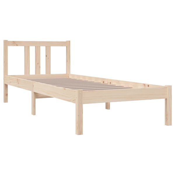 vidaXL Estructura cama individual sin colch&oacute;n madera maciza 75x190 cm