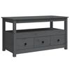 vidaXL Mesa de centro de madera maciza de pino gris 102x49x55 cm