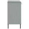 vidaXL Aparador con patas metal OSLO madera maciza gris 113x40x77 cm