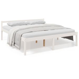 vidaXL Cama senior de matrimonio sin colch&oacute;n blanco 180x200 cm