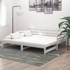 vidaXL Sofá cama extraíble madera maciza de pino blanco 2x(90x200) cm
