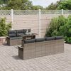 vidaXL Conjunto de sof&aacute; de jard&iacute;n 8 pcs Gris Rattan de Poli&eacute;ster