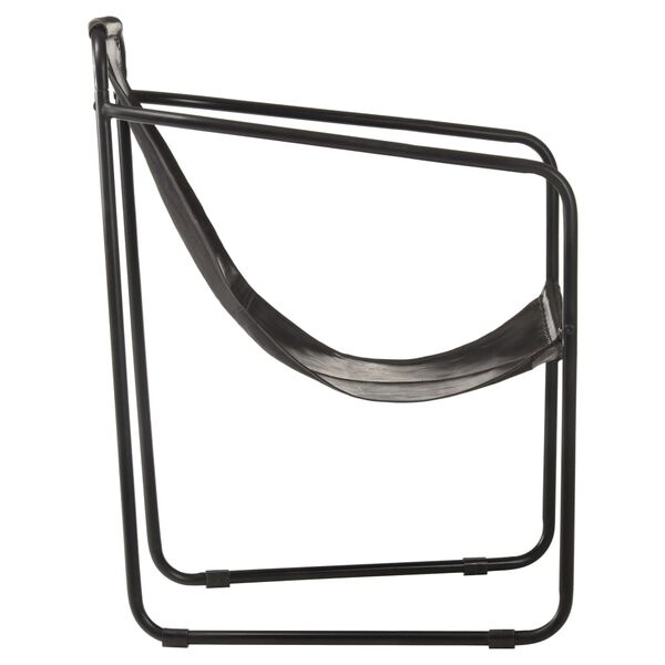 vidaXL Sill&oacute;n de relajaci&oacute;n de cuero aut&eacute;ntico negro