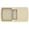vidaXL Fregadero de cocina de granito con dos senos beige