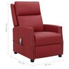 vidaXL Sill&oacute;n de masaje elevable cuero sint&eacute;tico rojo tinto