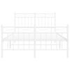 vidaXL Estructura cama sin colch&oacute;n con estribo metal blanco 120x200 cm