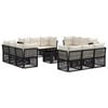 vidaXL Conjunto de sof&aacute;s de jard&iacute;n 13 uds. Negro rat&aacute;n sint&eacute;tico