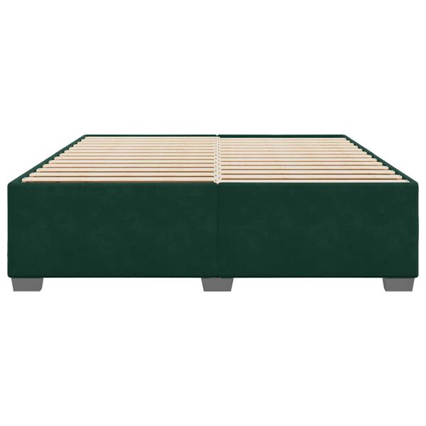 vidaXL Estructura cama sin colch&oacute;n terciopelo verde oscuro 200x200 cm