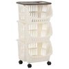 vidaXL Carrito de cocina blanco y gris taupe