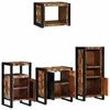 vidaXL Juego de muebles de baño 4 pcs Marrón Madera sólida recuperada