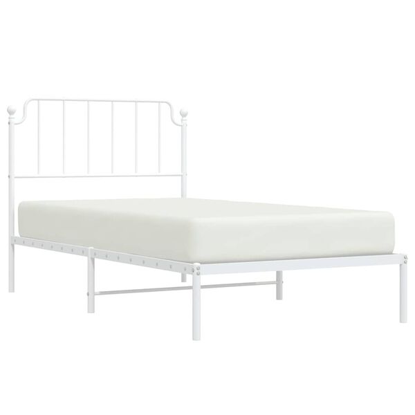 vidaXL Estructura cama sin colchón con cabecero metal blanco 100x190cm