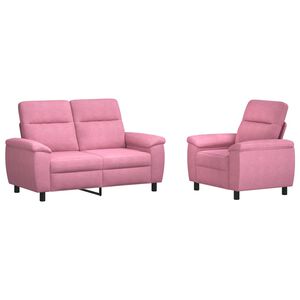 vidaXL Juego de Sof&aacute; 2 pcs Rosa Tela