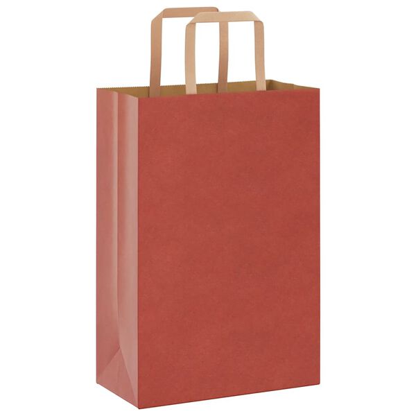 vidaXL Bolsas de papel con asas 250 uds rojo 21x11x31 cm