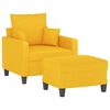 vidaXL Sill&oacute;n con taburete tela amarillo claro 60 cm