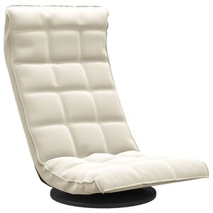 vidaXL Silla de suelo giratoria de terciopelo crema