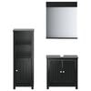 vidaXL Juego de muebles de ba&ntilde;o BERG 3 pzas madera maciza pino negro