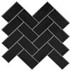 vidaXL Azulejo en espiga 10 uds. Negro 30 x 30 cm Poliuretano y PET