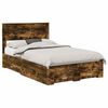 vidaXL Estructura de cama con caj&oacute;n Roble ahumado 135 x 190 cm