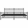 vidaXL Estructura cama sin colch&oacute;n con estribo metal negro 193x203 cm