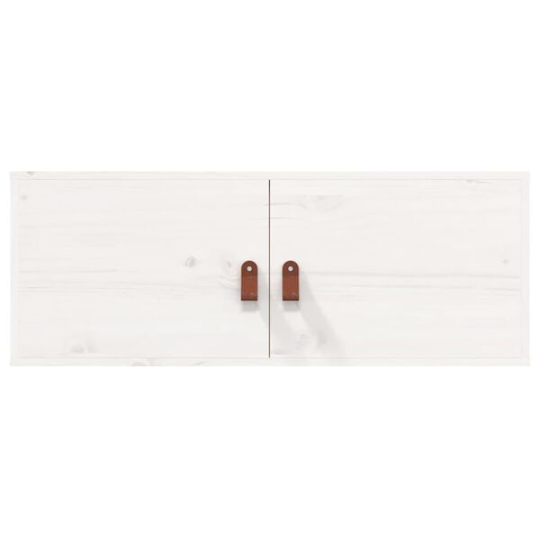vidaXL Armarios de pared 2 uds madera maciza pino blanco 80x30x30 cm