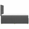 vidaXL Cama box spring con colch&oacute;n tela gris oscuro 90x190 cm