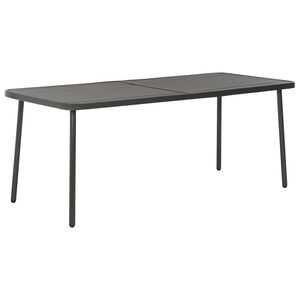 vidaXL Mesa de jard&iacute;n de acero gris oscuro 180x83x72 cm