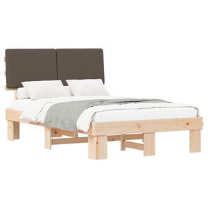 vidaXL Estructura de Cama con Cabecera Tapizada Taup&eacute; 120 x 200 cm