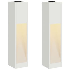 vidaXL Luz de Sendero LED Solar 2 uds. Blanco C&aacute;lido 18 x 18 x 80 cm