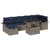 vidaXL Conjunto de sof&aacute; de jard&iacute;n 8 uds. Gris rat&aacute;n sint&eacute;tico