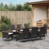 vidaXL Conjunto de Comedor de Jard&iacute;n 9 pcs Negro rat&aacute;n sint&eacute;tico