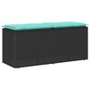 vidaXL Banco de jard&iacute;n con coj&iacute;n rat&aacute;n sint&eacute;tico negro 110x40x44 cm