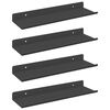vidaXL Estante flotante 4 pcs Negro 30 x 9 x 2,5 cm Acero