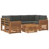 vidaXL Conjunto de sof&aacute;s de exterior 7 uds. Natural y Antracita