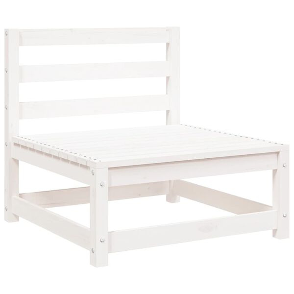 vidaXL Sofás jardín sin reposabrazos 3 uds madera blanco 70x70x67 cm