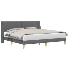 vidaXL Estructura de cama con cabecera Gris oscuro 180 x 200 cm Tela