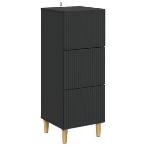 vidaXL Cajonera Negro 33 x 34,5 x 90 cm Madera de Ingenier&iacute;a