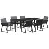 vidaXL Conjunto de Comedor de Jard&iacute;n 7 uds. Negro
