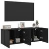 vidaXL Muebles para TV de pared 2 unidades negro 60x30x41 cm
