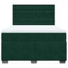 vidaXL Cama box spring con colch&oacute;n terciopelo verde oscuro 140x190 cm